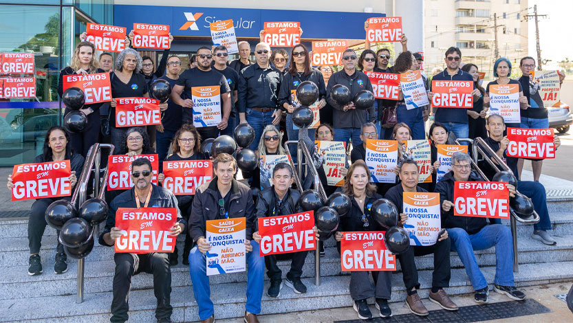 Sétimo dia de greve na Caixa tem protesto em Campo Grande e forte adesão da categoria